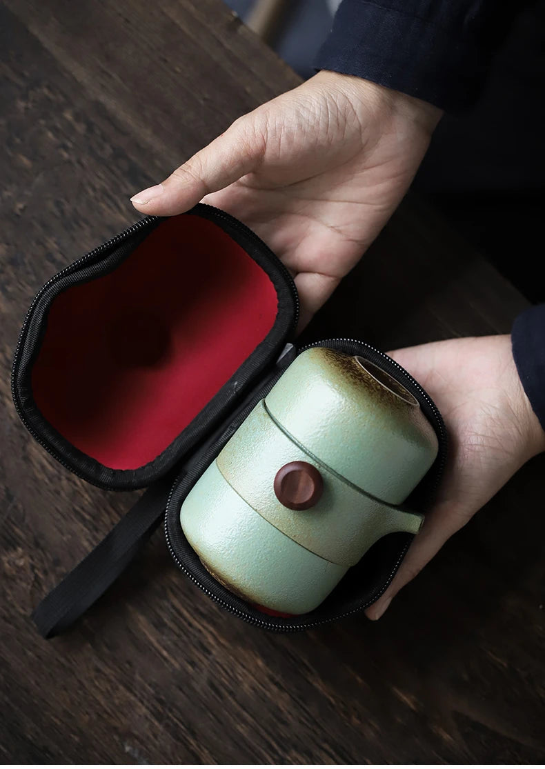 Japanese-Style Handmade Ceramic Teapot Set for Home & Travel