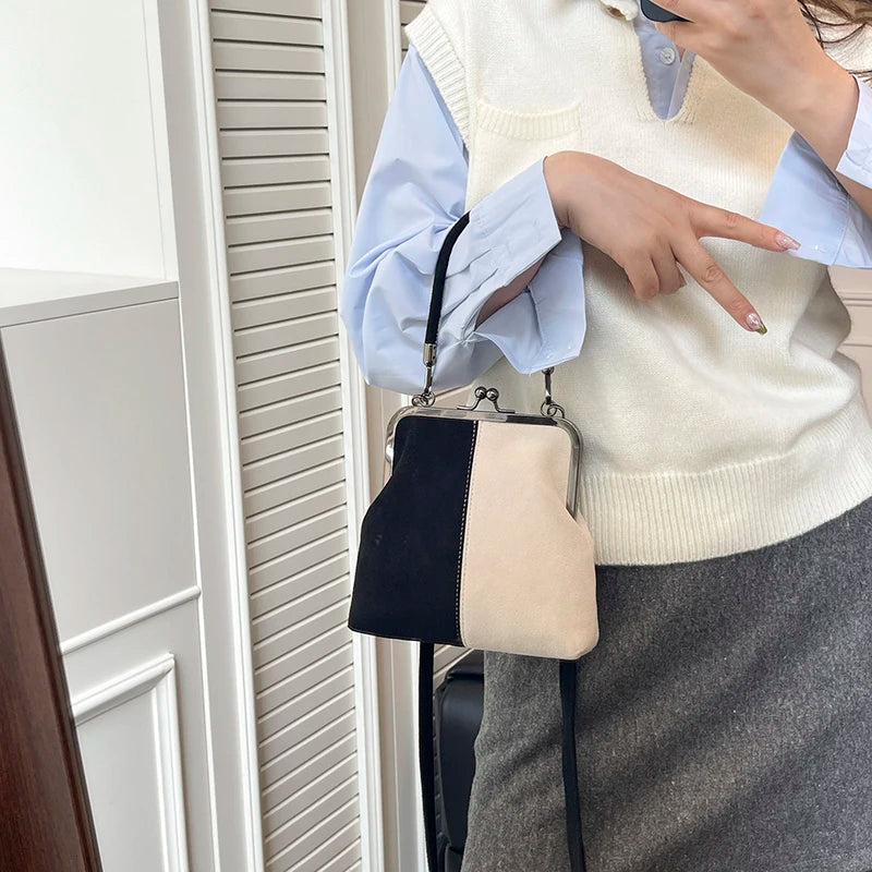 Bolso Bandolera Grande Vintage con Clip para Mujer | Elegante y Práctico
