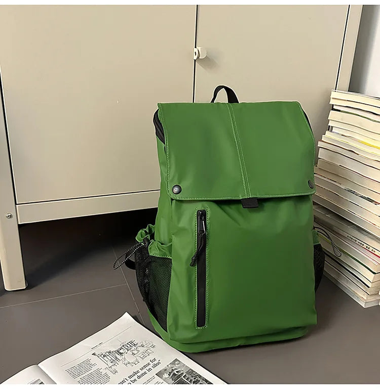 Large Waterproof Leather Backpack for Travel & Business - Unisex