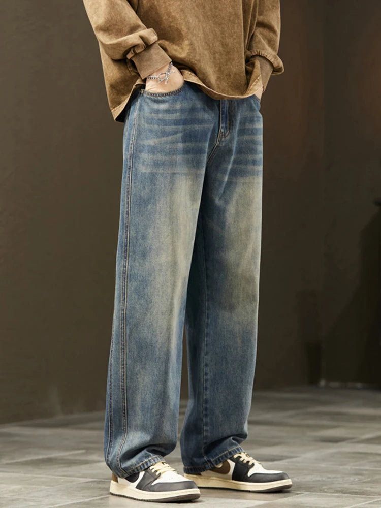 Men's Vintage Casual Jeans | Trendy Loose Fit Wide Denim Pants