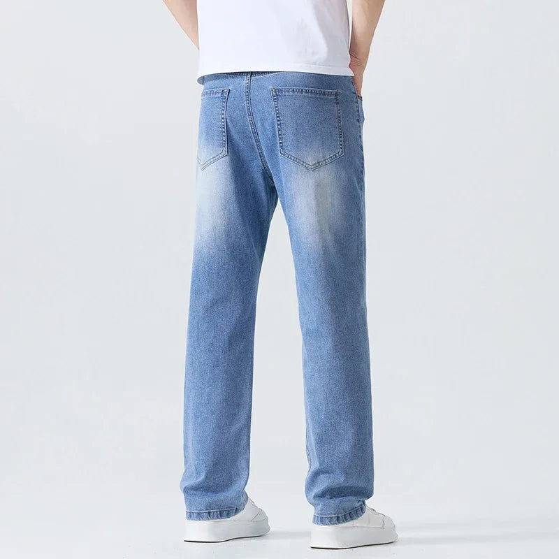 Men's Summer Thin Straight Jeans | Breathable & Comfortable Trousers