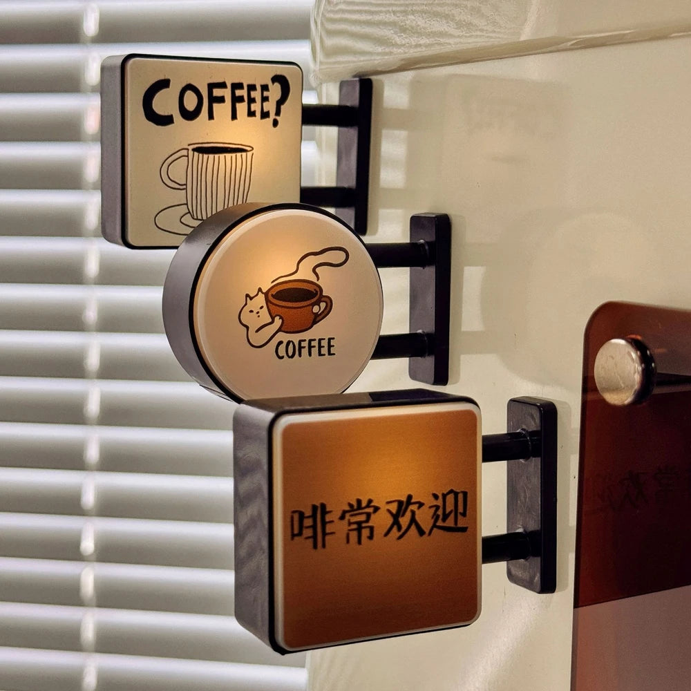 Retro Coffee Corner Refrigerator Magnet | Glowing Home Decor