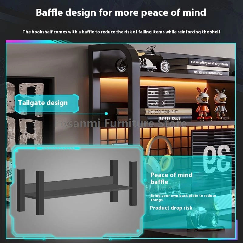 Black Wide Study Desk | Modern Sturdy Gaming Computer Table