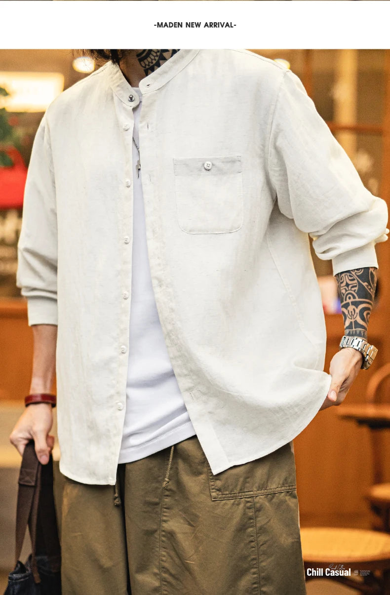 Men's Casual Spring Long Sleeve Shirt | Stylish Solid Color Blouse