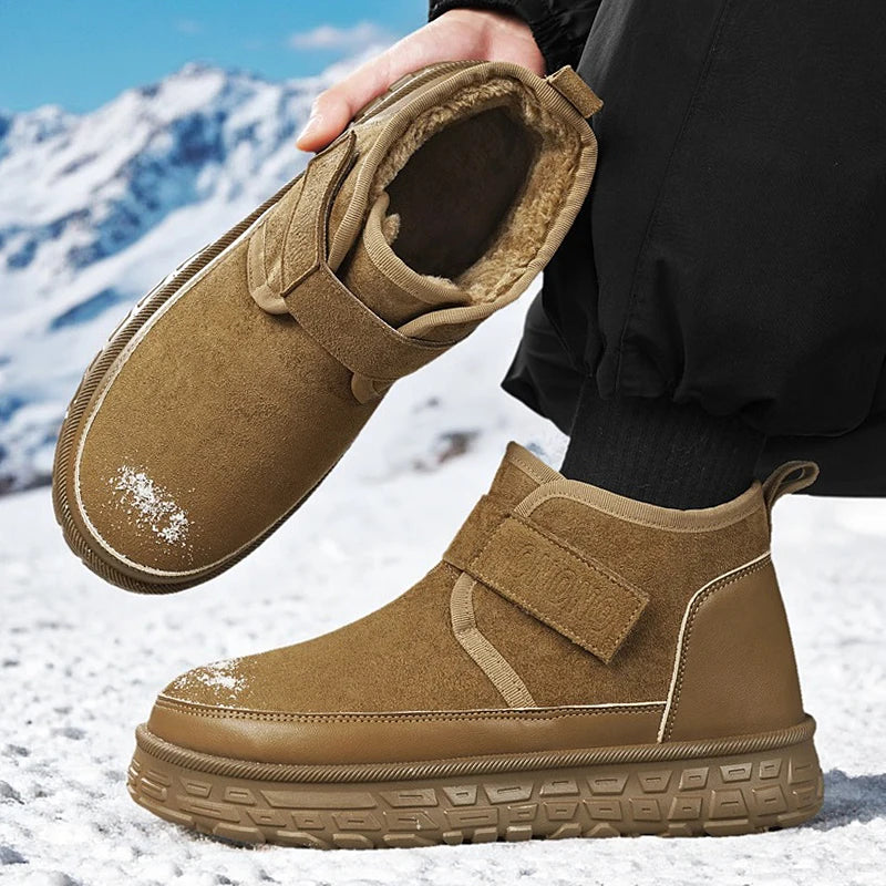 Men's Warm Fleece Lined Snow Boots | Mid-Calf Ankle Winter Shoes