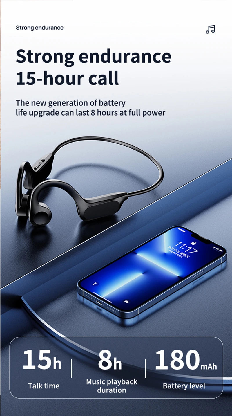 Bone Conduction Wireless Earphones for Sports | Swim & Run Hands-Free