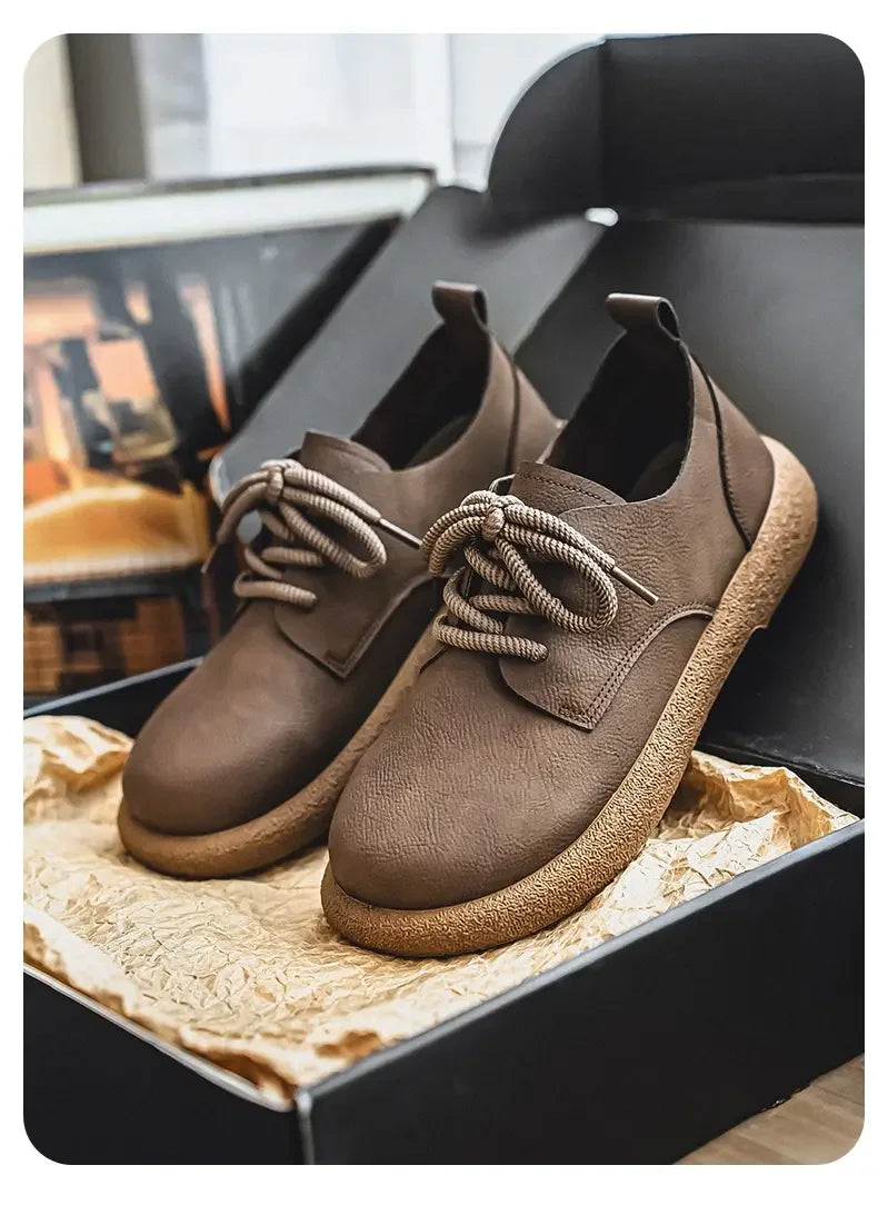 Men's Plus Size Retro PU Leather Ankle Shoes | Comfortable Casual Wear