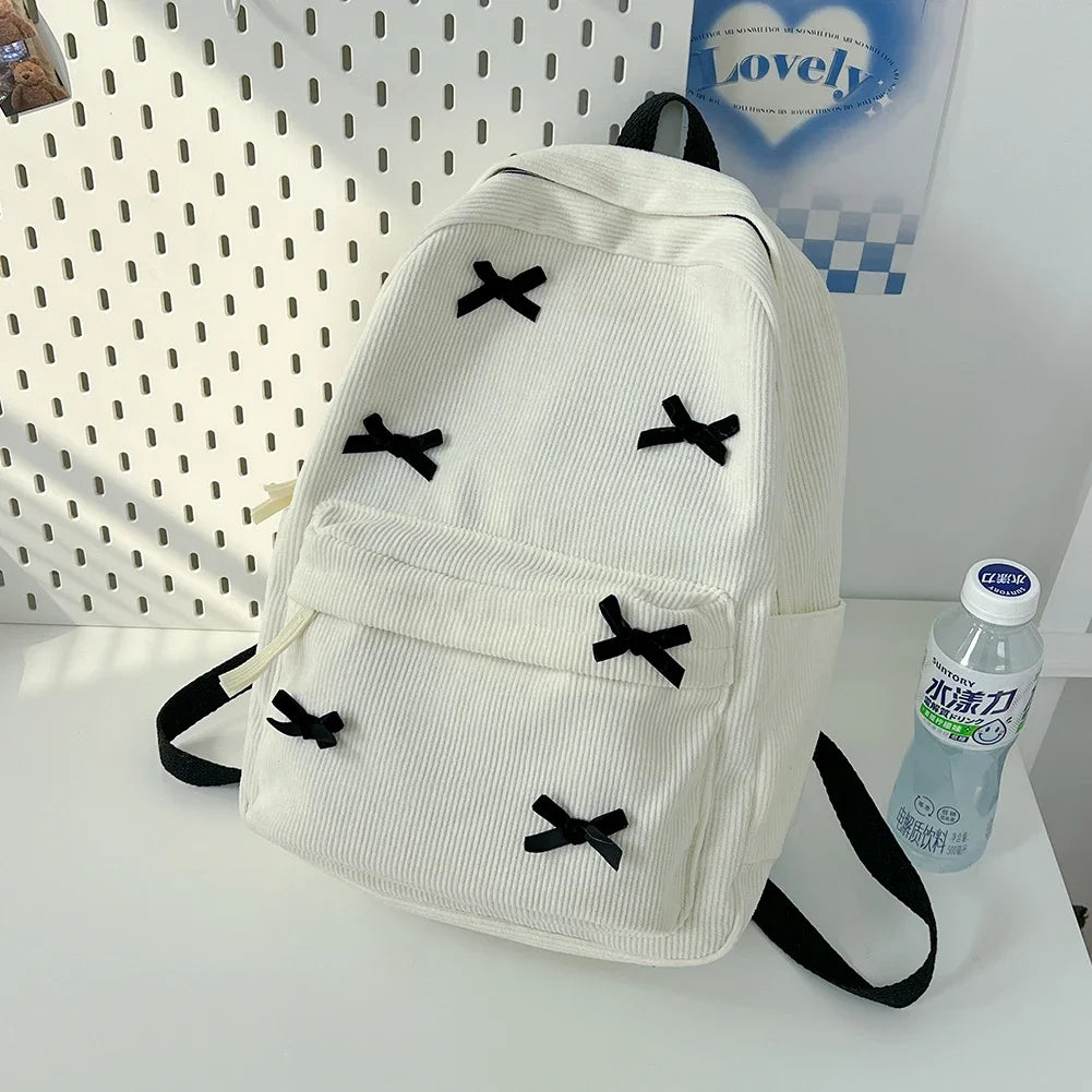 Cute Bowknot Aesthetic Backpack | Trendy School & Travel Bag