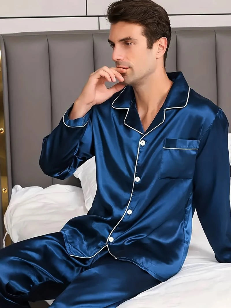 Men's Satin Pajama Set | Comfortable Summer Sleepwear for Men