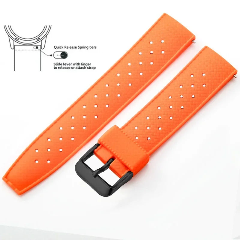 Tropical Silicone Watch Band | Quick Release Rubber Strap