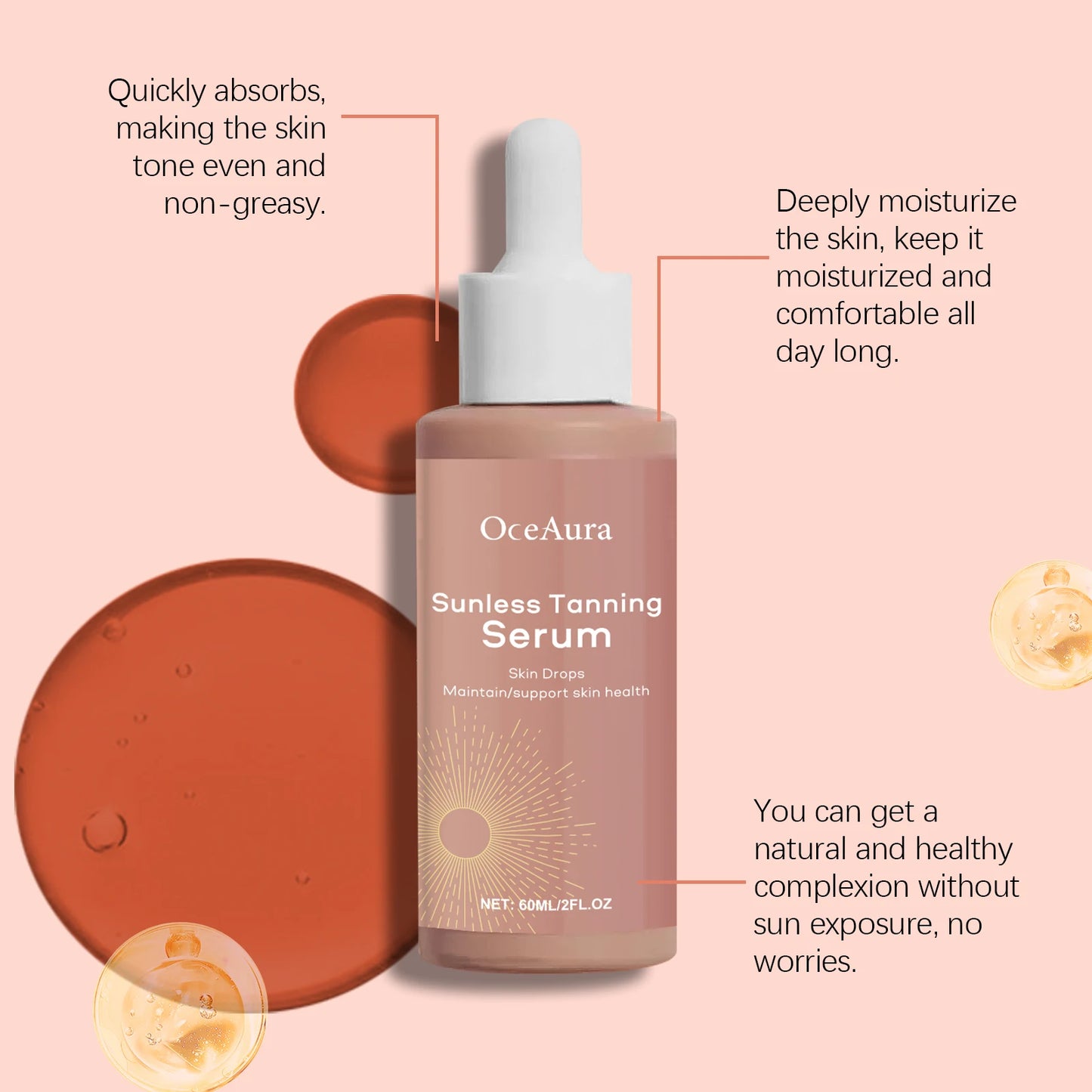 Sunless Self Tanning Drops | Long Lasting Natural Tan Serum