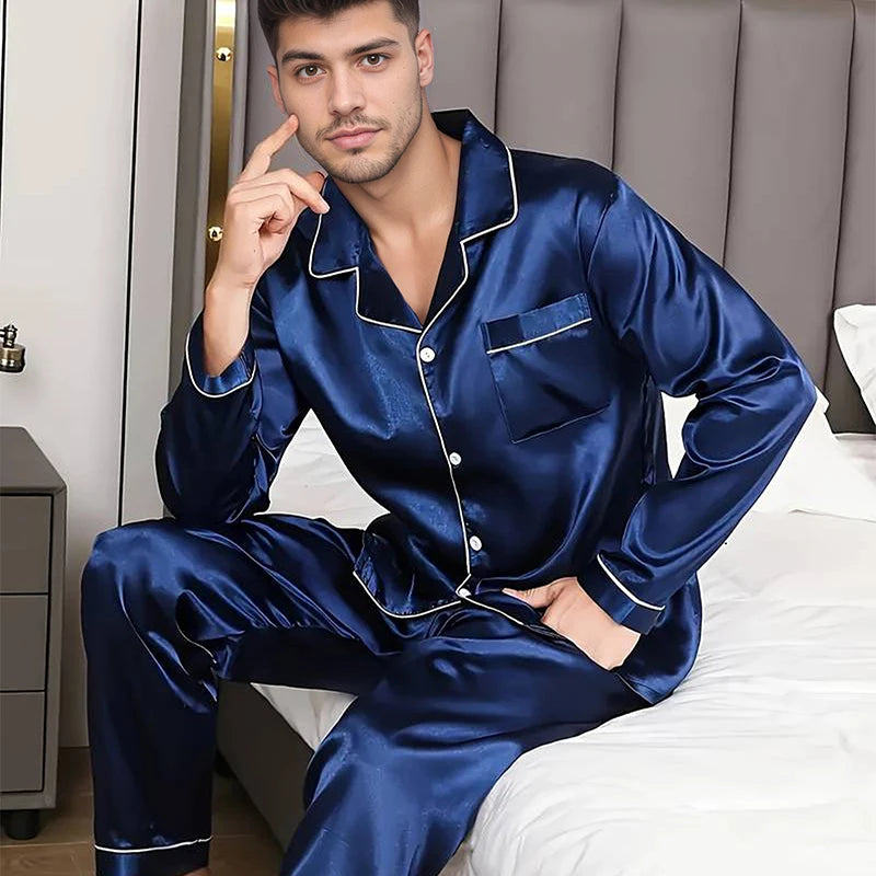 Men's Satin Pajama Set | Comfortable Summer Sleepwear for Men