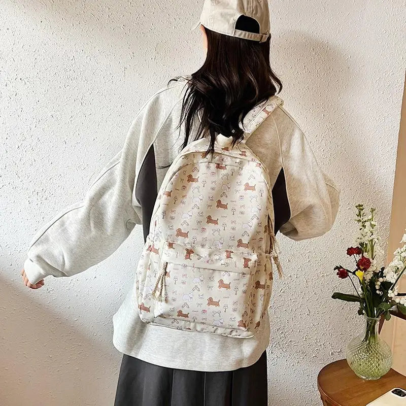 Cute Dachshund Print College Backpack | Stylish and Spacious Design