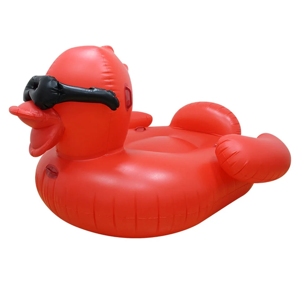 Giant Inflatable Duck Float with Sunglasses | Summer Pool Fun
