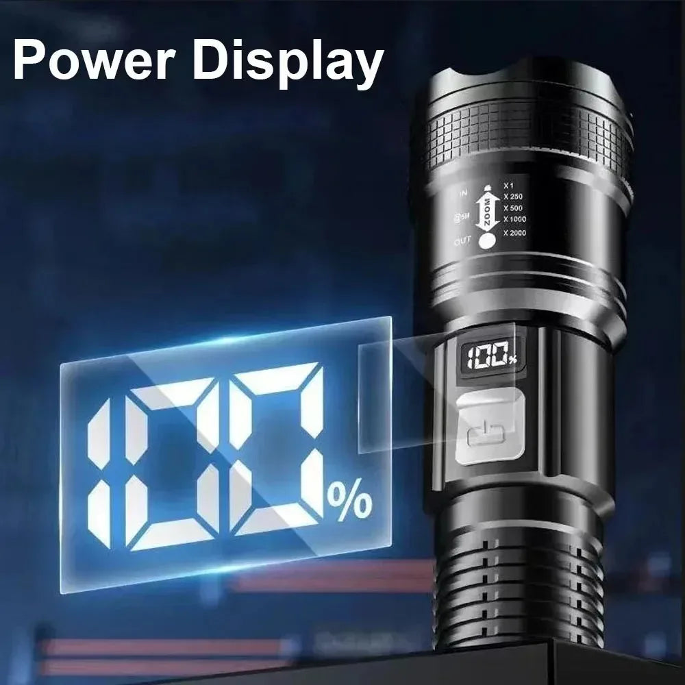 High Power USB Rechargeable LED Flashlight | Waterproof Tactical Torch
