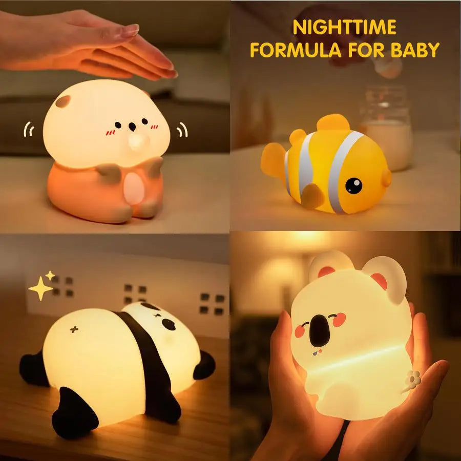 Cute Animal Silicone LED Night Light | Adorable Sleep Lamp