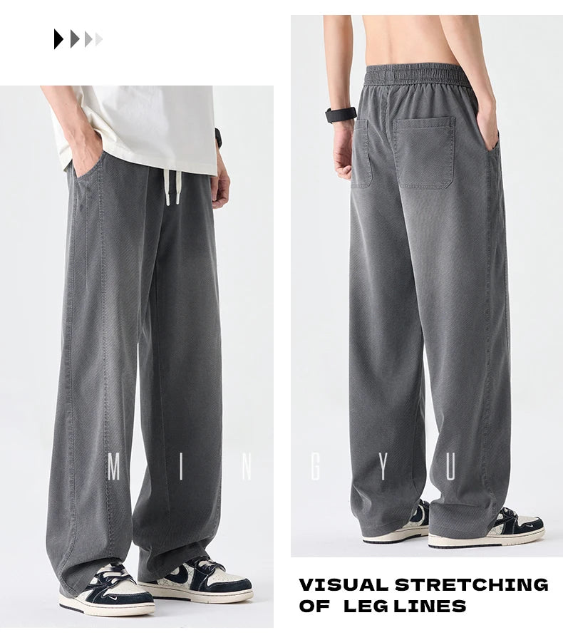 Men's Summer Lyocell Fabric Jeans | Elastic Waist Loose Fit