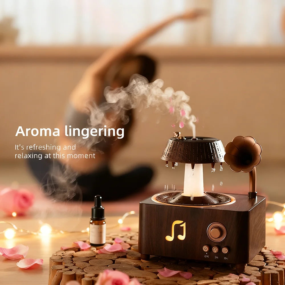 Rotating Raindrop Humidifier | Retro Aroma Diffuser with Lights