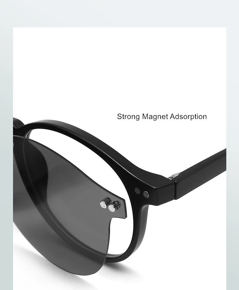 Custom Myopia Glasses with Polarized Clips | Stylish Vision Solution