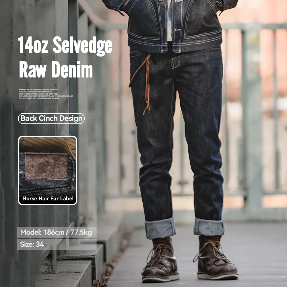 Men's Straight Fit Selvedge Raw Denim Jeans | Timeless Comfort