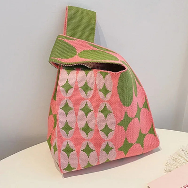 Handmade Mini Knitted Tote Bags | Portable Spring Summer Handbags