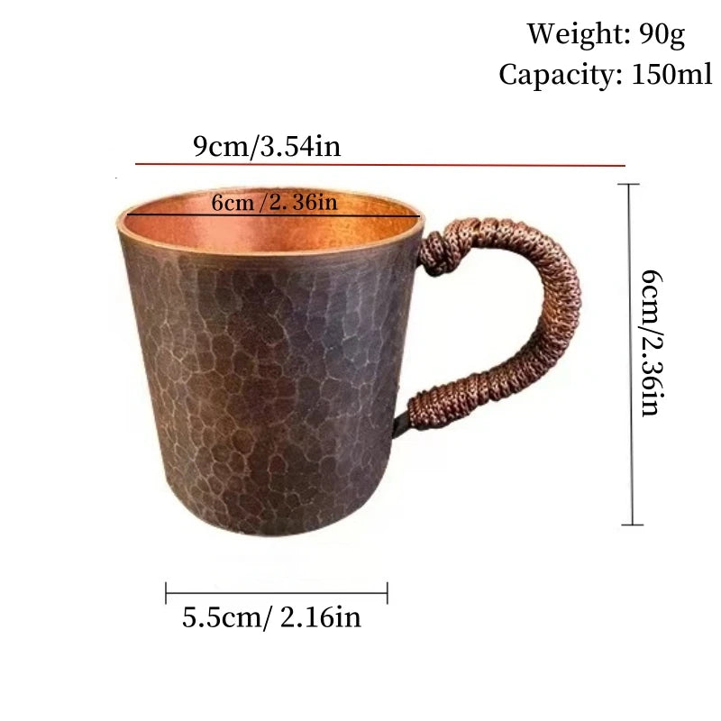 Handcrafted Vintage Copper Coffee Cup | Portable Tea Mug
