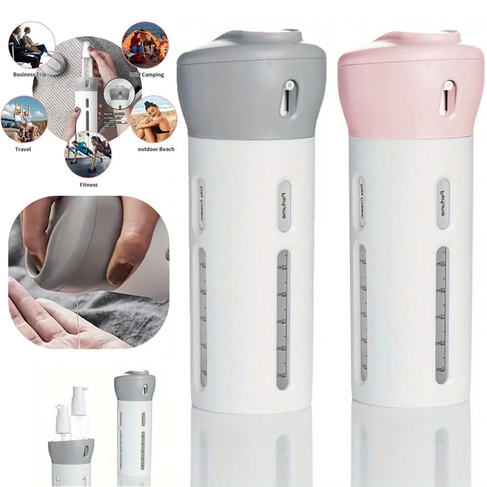 4 in 1 Refillable Travel Lotion and Shampoo Dispenser Bottles