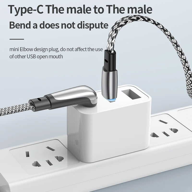 USB C Charger Cable | Flat 90 Degree Type C Charging Cable