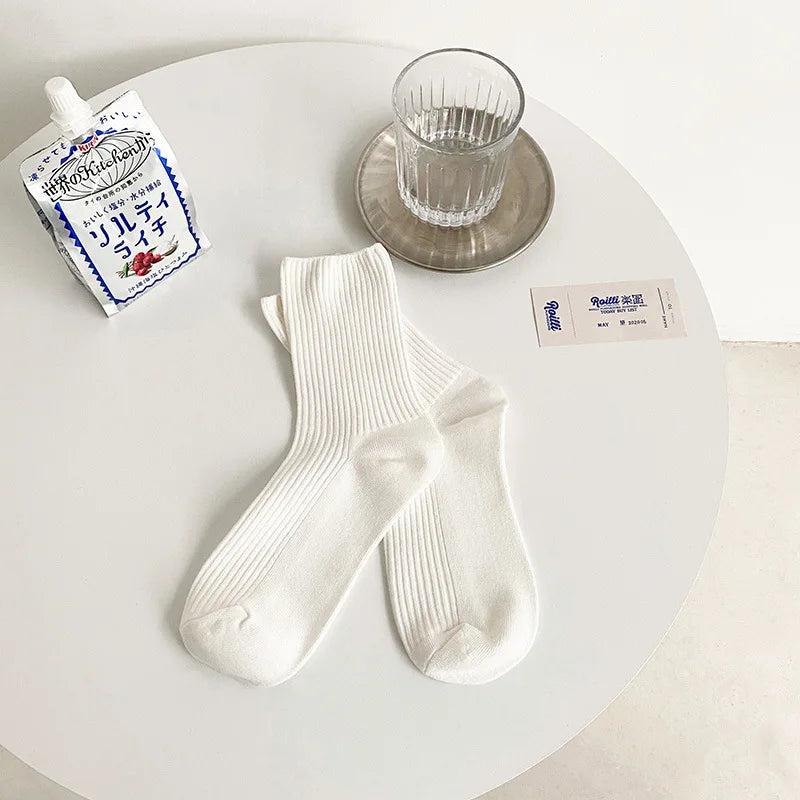 6 Pairs Women's Winter Cotton Socks | Cozy & Stylish Warmth