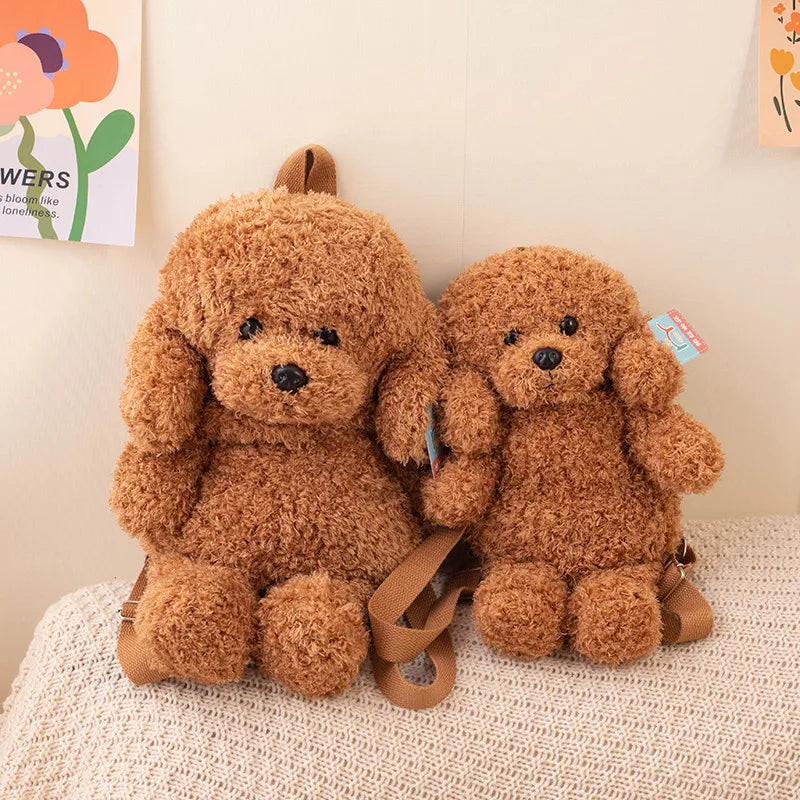 Cute Plush Teddy Dog Backpack | Adorable School Bag for Kids