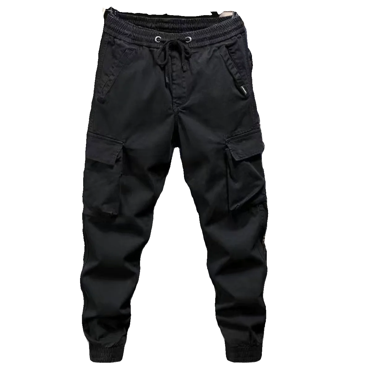 Men’s Autumn Winter Thickened Fleece Work Cargo Pants Loose Fit Wear Resistant Tear Proof Trousers with Multi Pockets