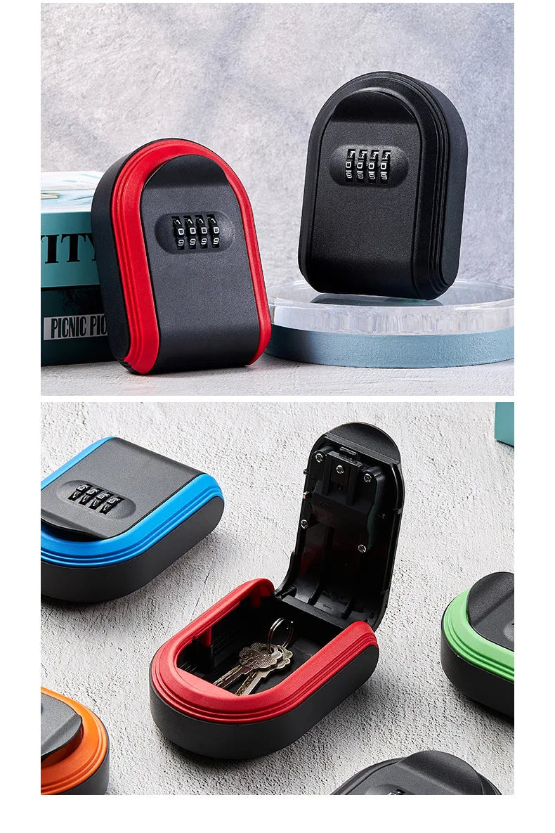 Wall Mount Key Lock Box | Secure 4-Digit Code Storage Organizer