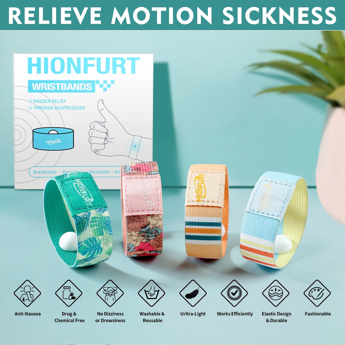 Acupressure Wristbands for Motion & Morning Sickness Relief