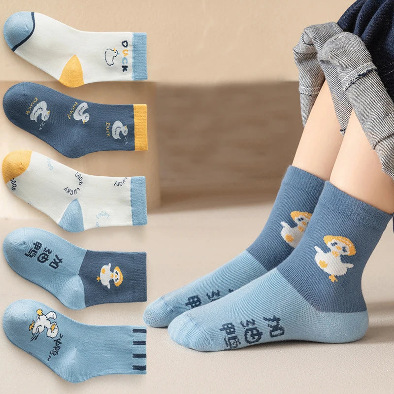 Kids Cartoon Duck Mid Tube Socks | Soft & Fun Socks for Boys