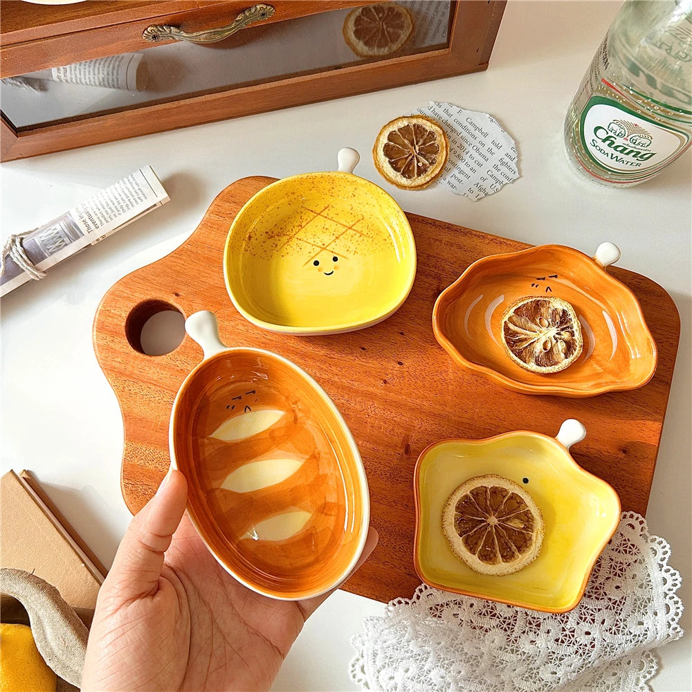 Cute Bread-Shaped Japanese Sushi Dipping Saucer | Mini Plate Tableware