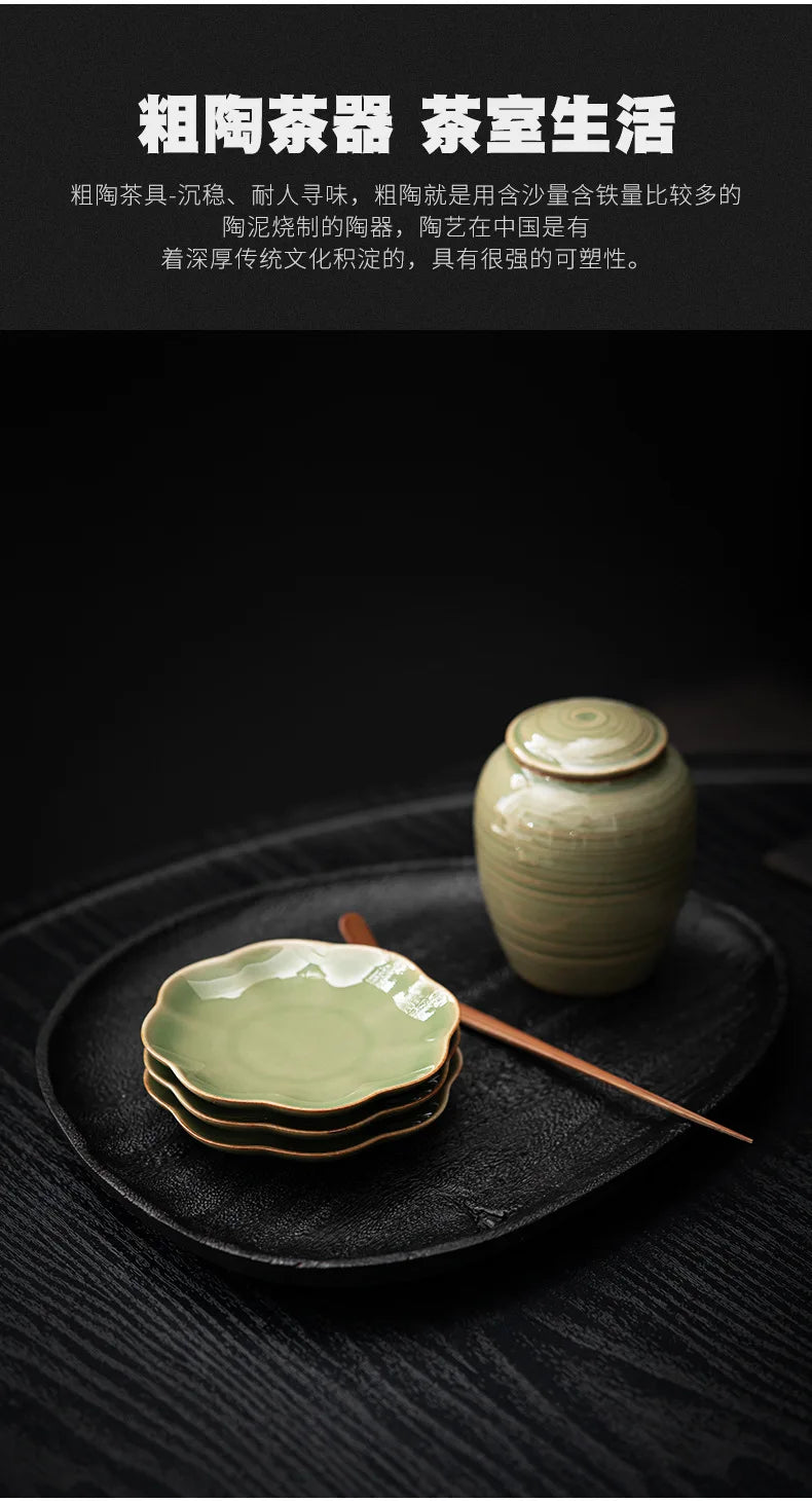 Japanese Ceramic Petal Coaster | Elegant Anti-Scald Teaware Accessory