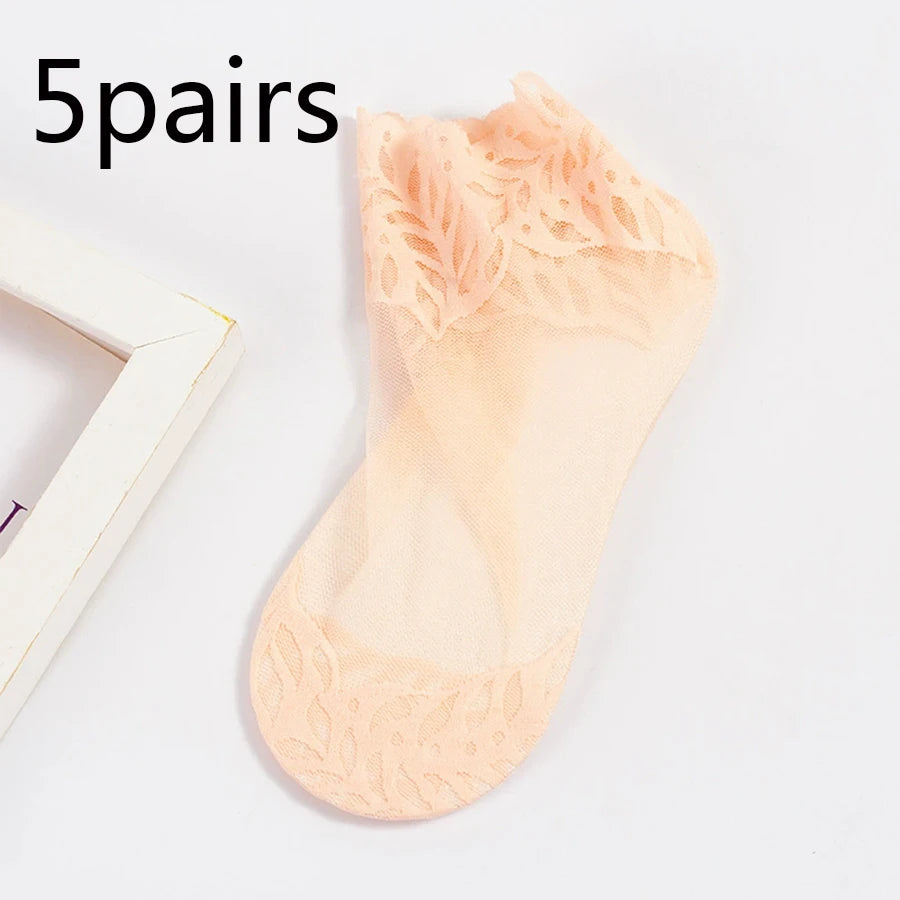 Women's Breathable Mesh Lace Socks | Stylish Summer Short Stockings