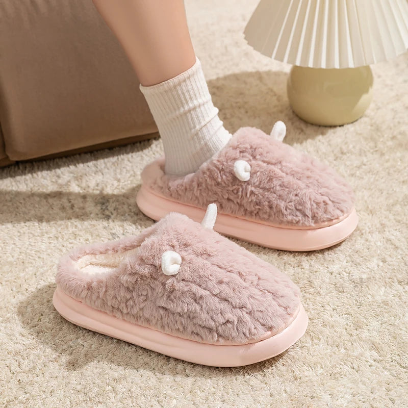 Cute Cartoon Plush Winter Slippers | Warm Comfort for Home