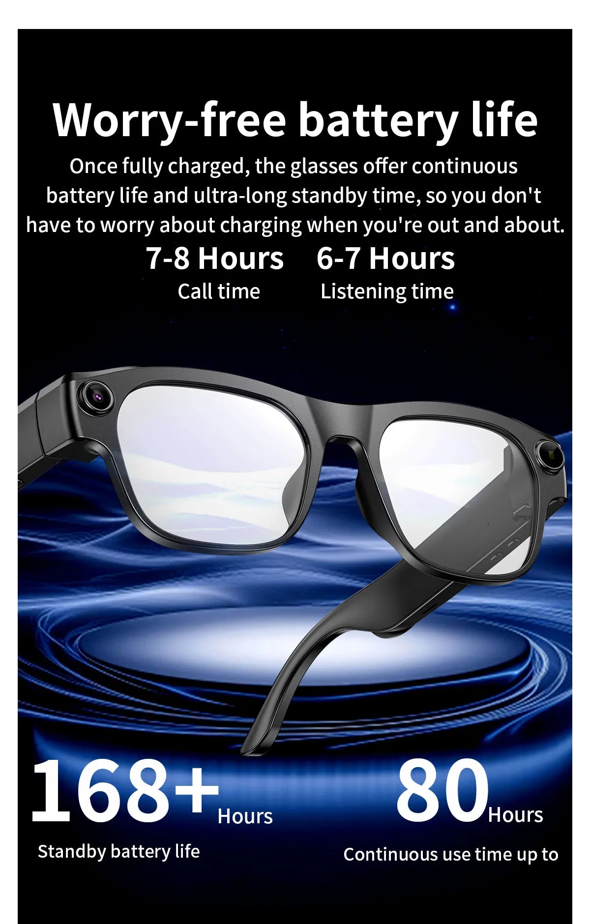 AI Smart Glasses with 8MP Camera & Multi-Language Translation
