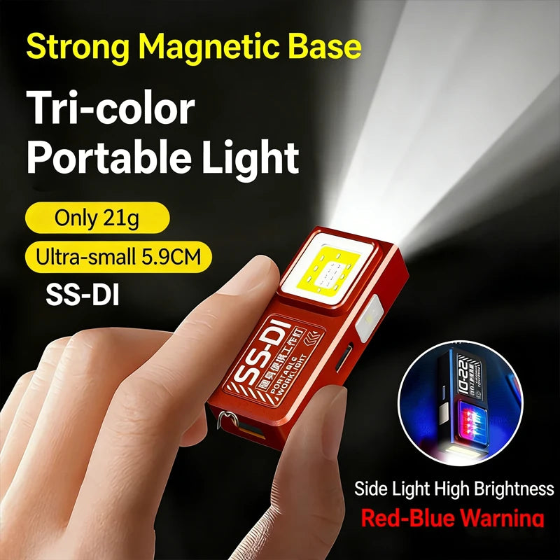 Mini linterna LED COB | Luz recargable USB C resistente al agua