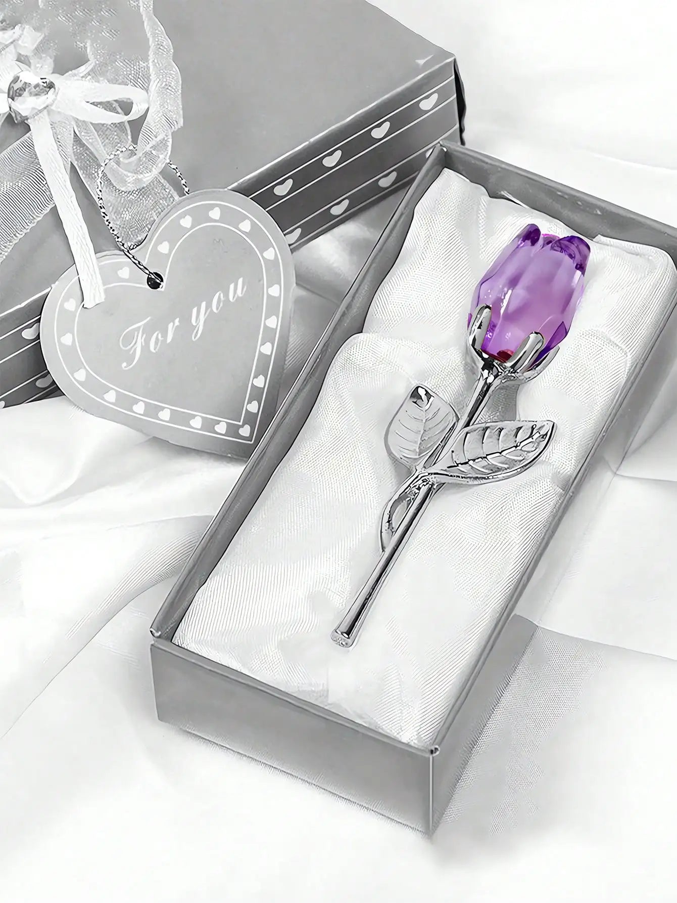 Artificial Glass Rose Crystal Flower | Elegant Party Gift