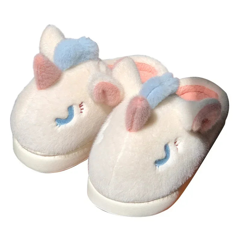 Funny Fluffy Platform Slippers | Cozy Cartoon Indoor/Outdoor Shoes