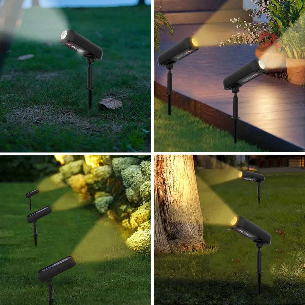 Foco solar para jardín y paisaje | Iluminación exterior impermeable