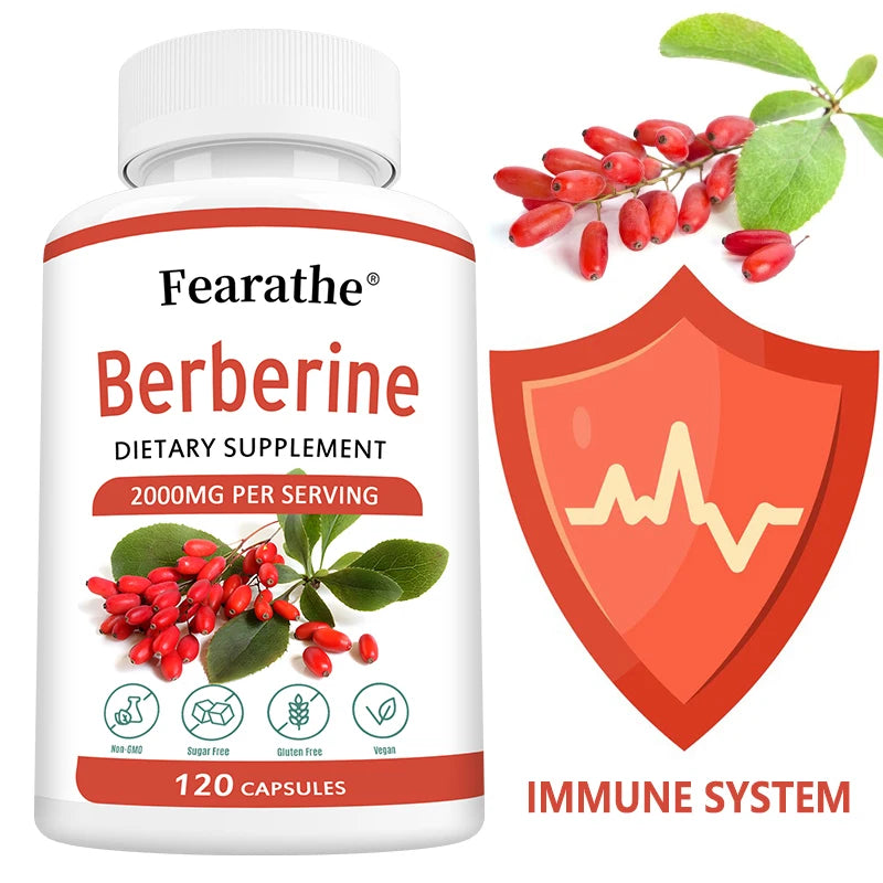 Natural Berberine Capsules 2000mg | Support Cardiovascular & Digestive Health