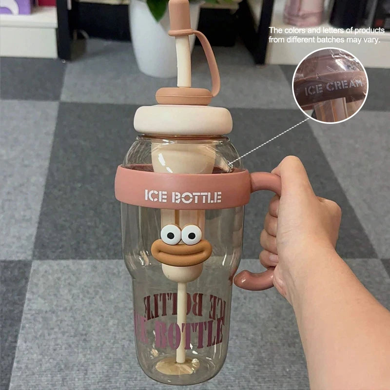 Stylish Large-Capacity Sports Water Bottle with Straw | Portable & Durable
