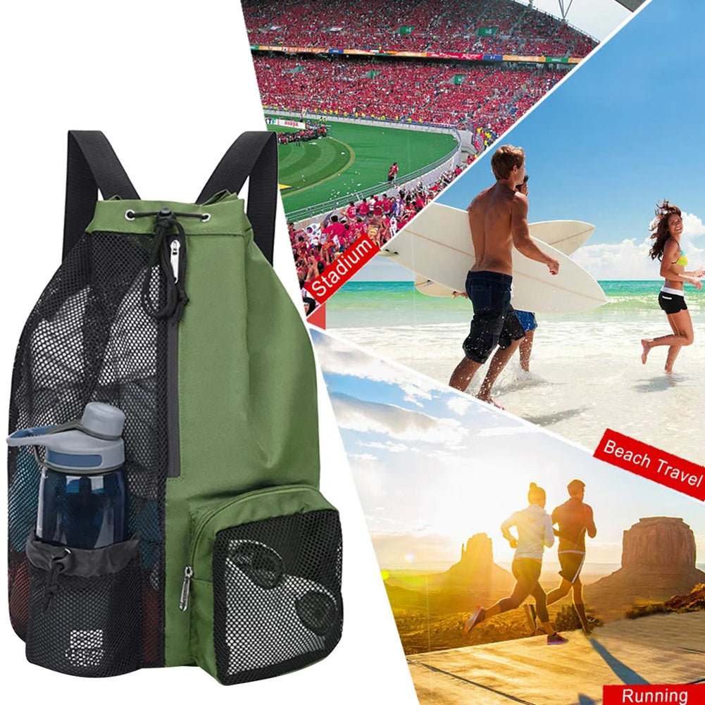 Lightweight Basketball Drawstring Backpack with Wet Pocket