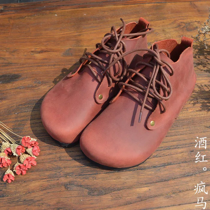 Handmade Genuine Leather High Top Women's Shoes | Stylish Casual Footwear