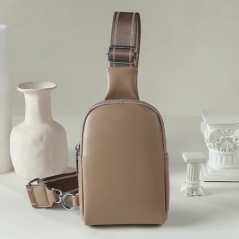 Unisex Soft Leather Chest Bag | Versatile Crossbody Waist Bag