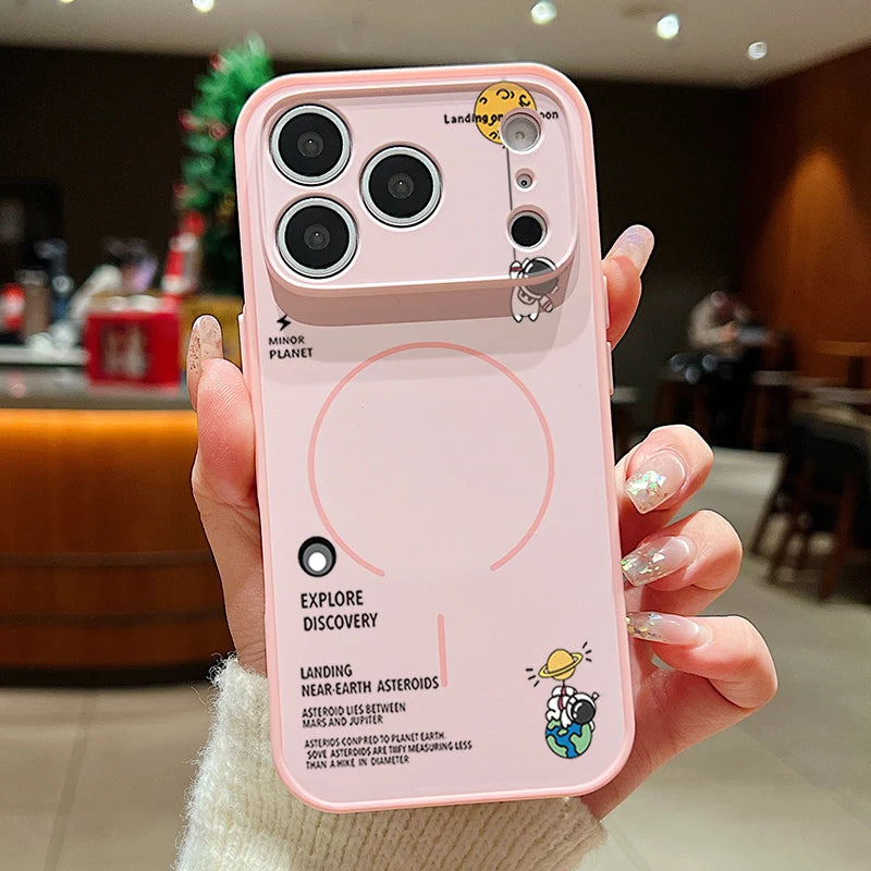 Hanging Astronaut Pattern Case for iPhone | Magnetic & Stylish Protection