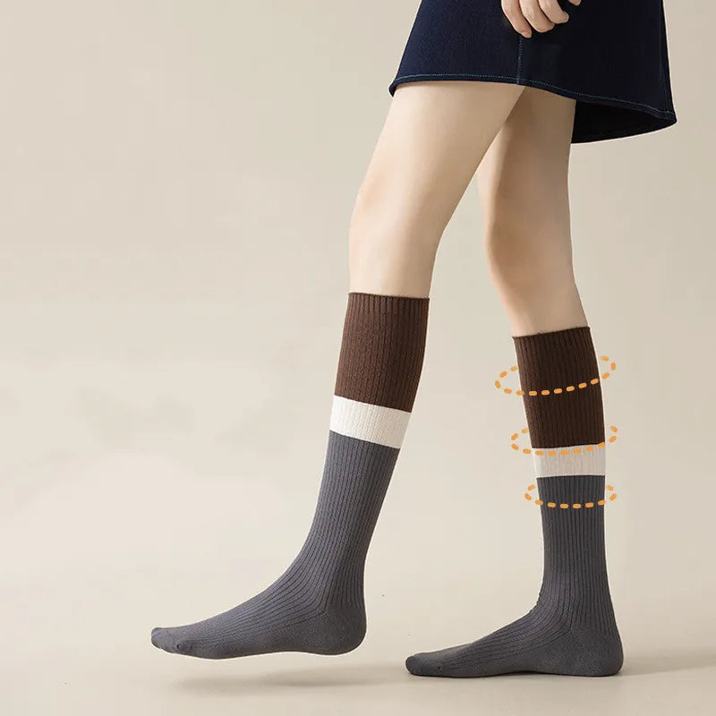 Women's Cotton Color Matching Knee Socks | Fashion-Forward Style